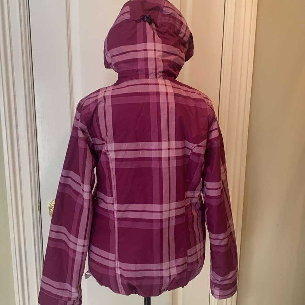 Roxy women’s hooded jacket. Purple plaid. Size small - Picture 4 of 9